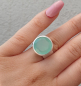 Preview: Ring mit einem großen, hellblauen Chalcedon